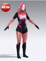 Sakura Spider Gwen Printing Spandex Cosplay Costume