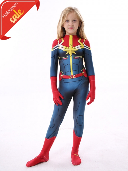 Kids Captain-Marvel Costume Kid Halloween Costume