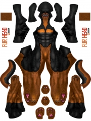 Toon Doberman Dog Pattern Cosplay Costume