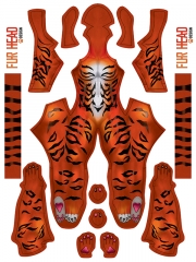 Red Tiger Printing Spandex Cosplay Costume Petsuit