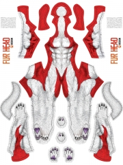 Traje de licra con estampado de Lobo Rojo de Toon sin máscara