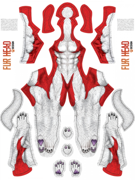 Toon Red Wolf Printing Spandex Suit No Mask Toon Red Wolf Printing Spandex Suit No Mask