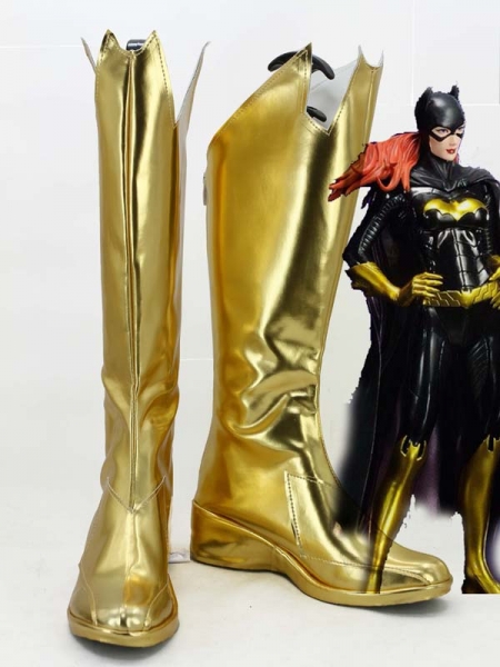 DC Comics Shiny Gold Batgirl Female Superhero Boots