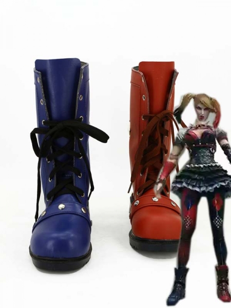 Botas de Harley Quinn de color Rojo & Azul