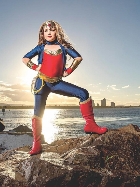 Kids Wonder Woman Costume Girls Spandex Superhero Suit
