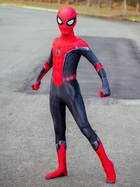 Traje de Spider-man cuerpo completo y lejos de casa Spider-man Cosplay Disfraz para Adultos/Niños