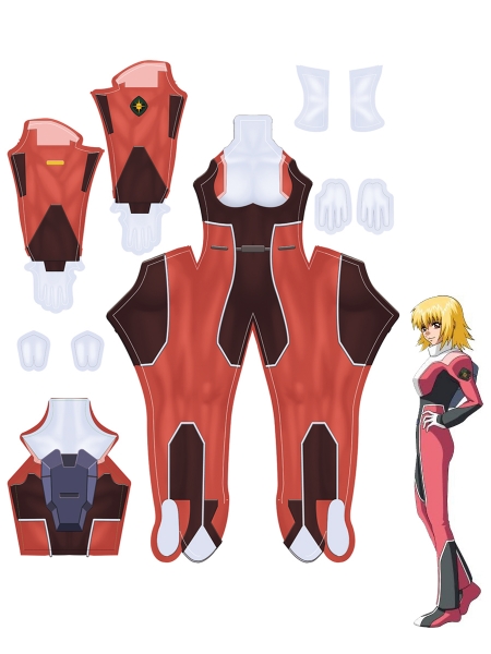 Custom Design Gun dam Female Character Red Costume