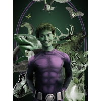 Beast Boy Dyesub Cosplay Costume with Muscle Shade Beast Boy Dyesub Cosplay Costume with Muscle Shade