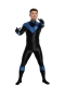 Glänsande Spandex DC Nightwing Cosplay-kostym