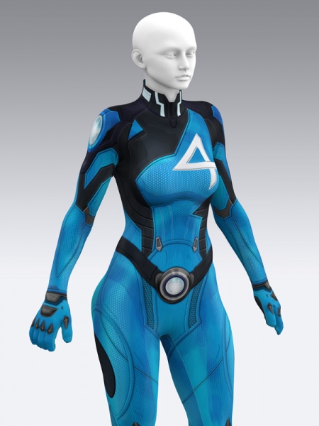 Costume cosplay con stampa nera Rivals Invisible Woman