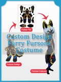 Diseño personalizado Furry Fursona Disfraz
