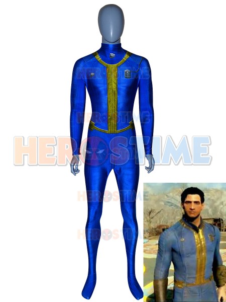 Fallout 4 Sole Survivor Cosplay Costume Printed Spandex Suit