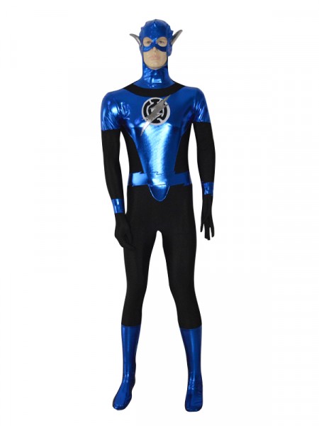 Blue Lantern Crops Shiny Custom Superhero Costume