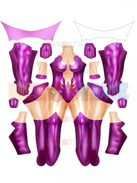  Violet Lantern Corps Star Sapphire Crops Disfraz de Cosplay femenino
