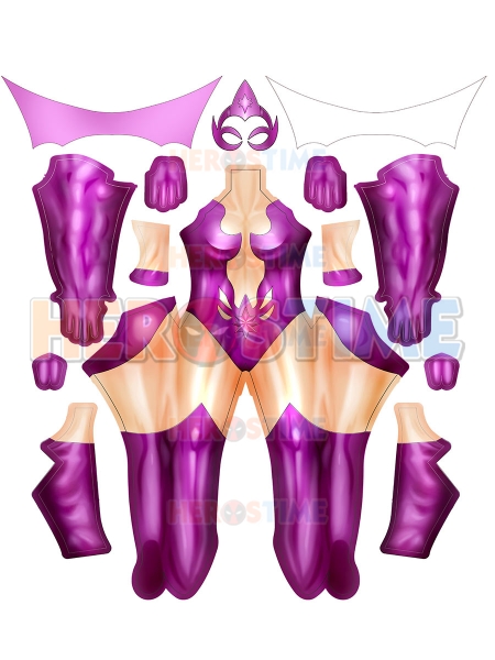 Violet Lantern Corps Star Sapphire Crops Female Cosplay Costume