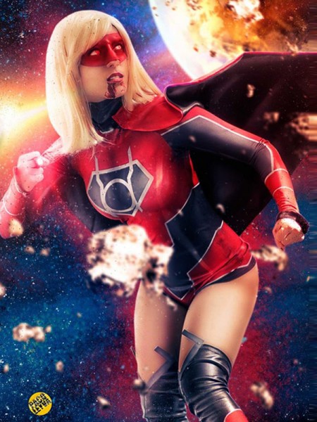 Red Lantern Supergirl DyeSub Printing Cosplay Costume
