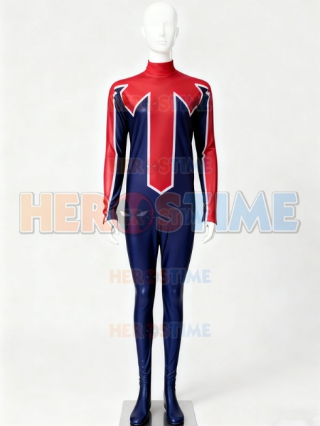 Azul & Rojo  Traje de Spandex de Capitán Británico