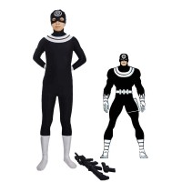Negro&Blanco Disfraz de Spandex de Bullseye de Súper villano 