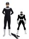 Negro&Blanco Disfraz de Spandex de Bullseye de Súper villano 