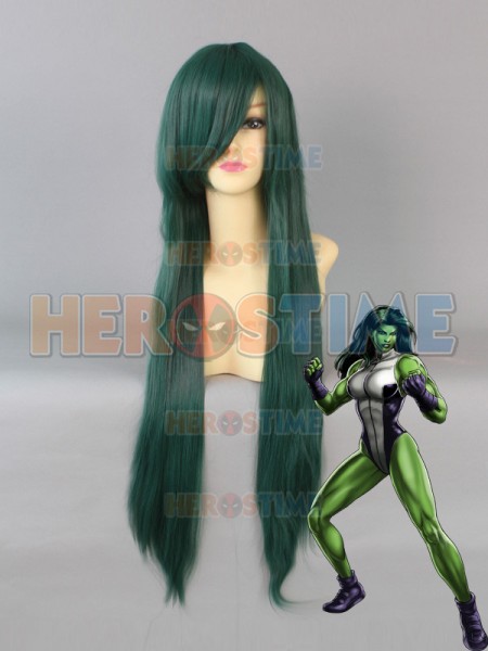 She-hulk Deep Green Superhero Cosplay Wig