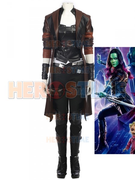 2017 Guardians of the Galaxy 2 Gamora Cosplay Costume