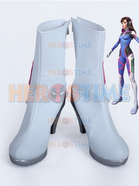Overwatch D.Va Custom White High Heels Cosplay Boots