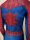 Traje clásico de Spider-Man con correas de pintura de hojaldre y araña de cuero