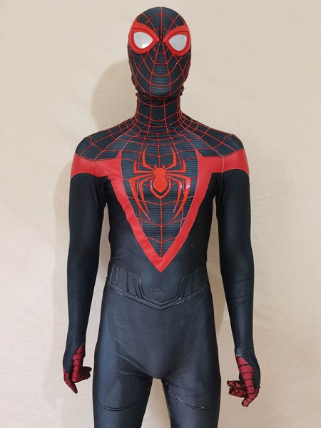 PS5 Insomniac Miles Morales Spider-Man Costume with Puffy Paint