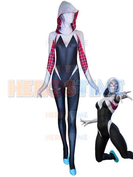 Traje de Gwen Stacy Spider-Man Disfraz de Cosplay de Impresión