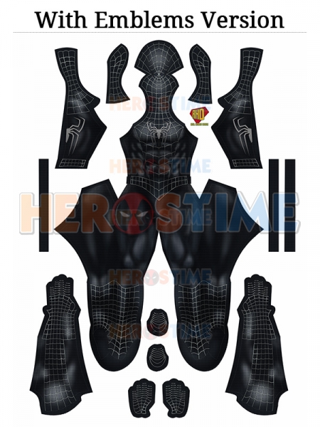 Spider-Man 3 Traje negro Impresión 3D Traje de cosplay