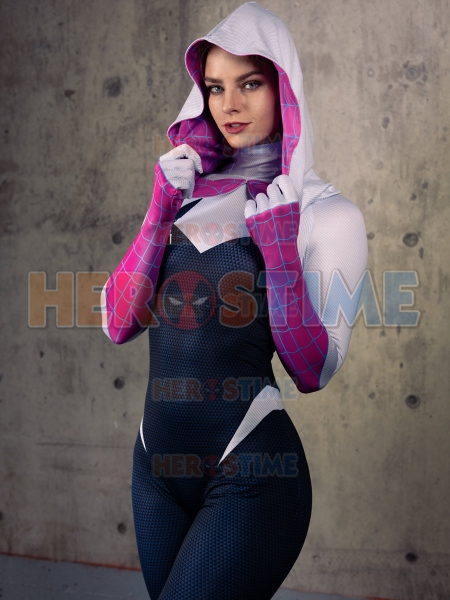 A través del disfraz de cosplay de Spider-Viever Gwen