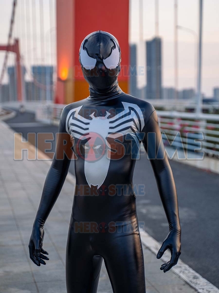 Shiny Spider Venom PU Leather Cosplay Costume