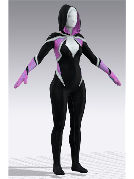 A través del disfraz de cosplay de Spider-Viever Gwen