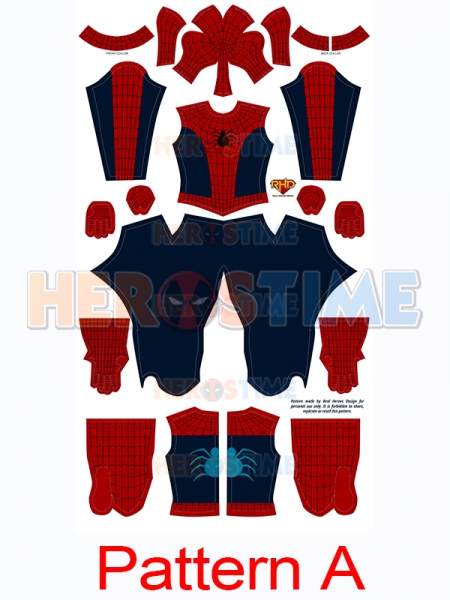 Amazing Fantasy Spider AF15 7 Pieces Cosplay Costume