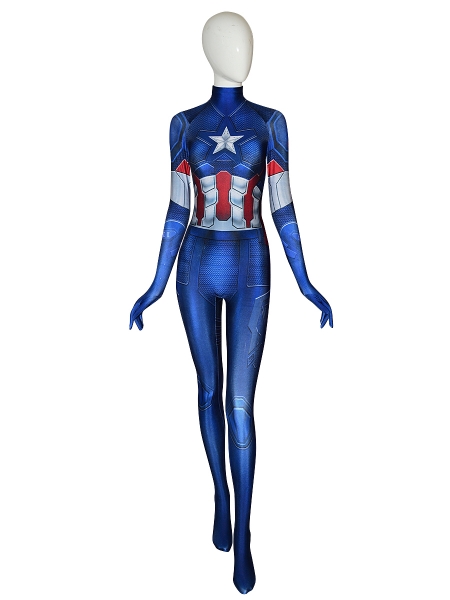Disfraz de Capitán América: traje de final femenino, sin pieza para la cabeza