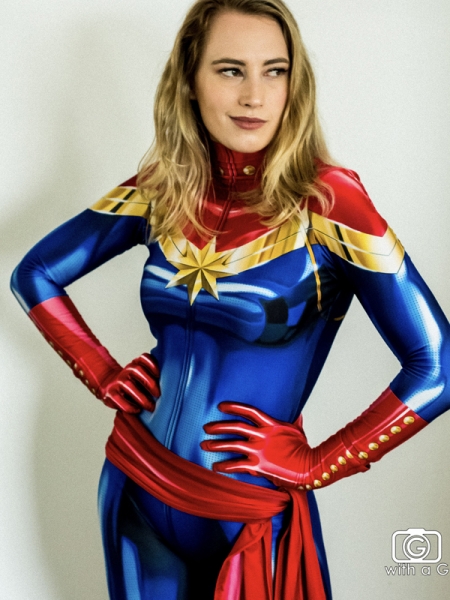 Disfraz de Capitana Marvel (Carol Danvers ) para Halloween Cosplay