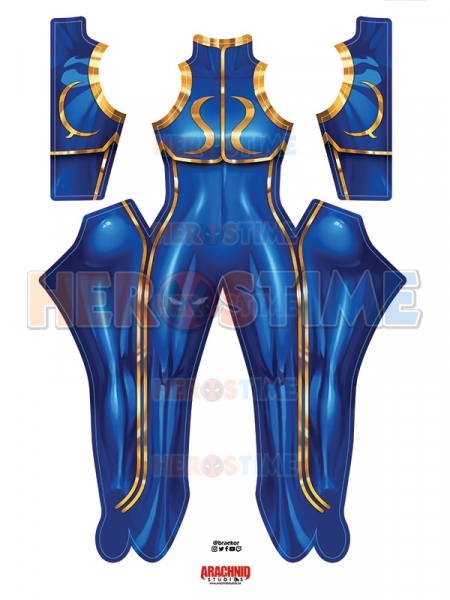 Traje de Chun Li Street Fighter Chun Li Cosplay traje de impresión dos versiones