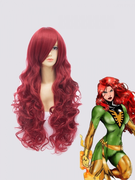 Red Curve X-men Jean Grey Superhero Wig