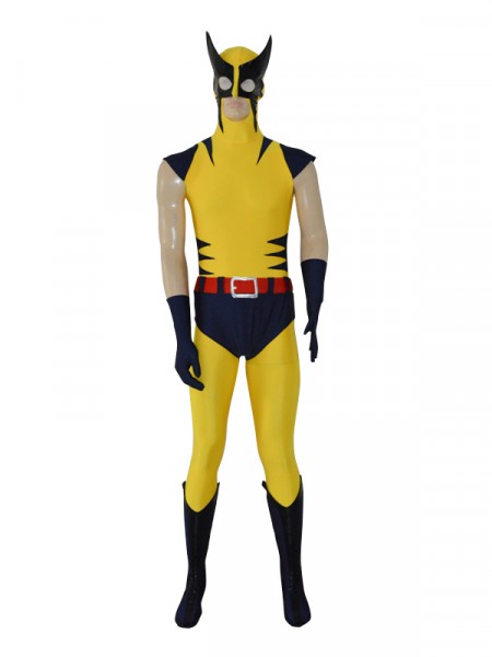 Navy Blue & Yellow Wolverine Superhero Costume