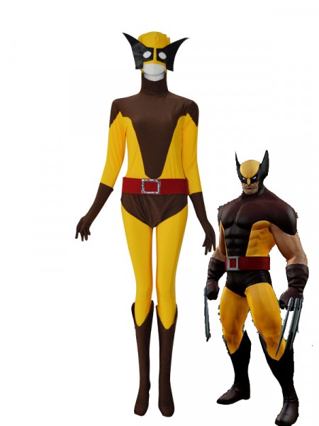 Wolverine X-men Yellow & Brown Superhero Costume