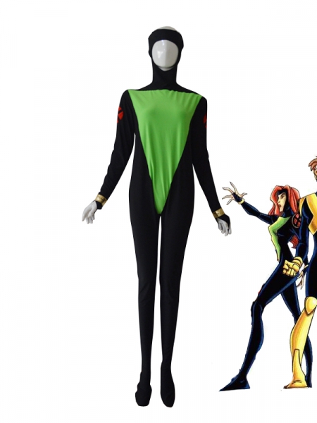 Traje Negro Verde de Superhéroe de X-men 
